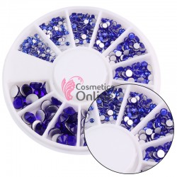 Carusel 3D pentru unghii C075 cu strasuri din Cristale Albastru Indigo 400 buc 1,5-5mm